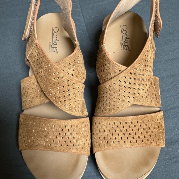 Corkys Tobacco Faux Suede Wedges - Picture 6 of 8